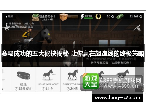 赛马成功的五大秘诀揭秘 让你赢在起跑线的终极策略